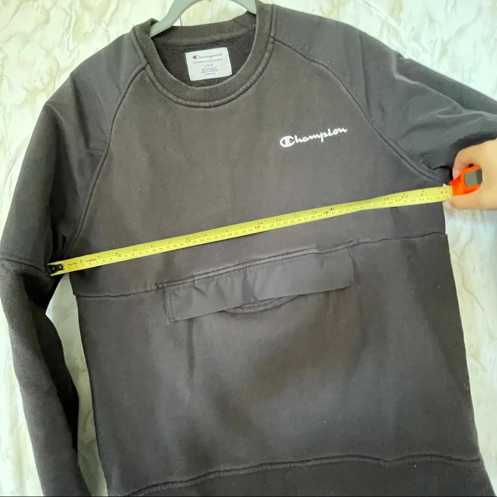 Champion large black pullover sweater front pocket sweatshirt men’s long sleeve - Picture 11 of 11